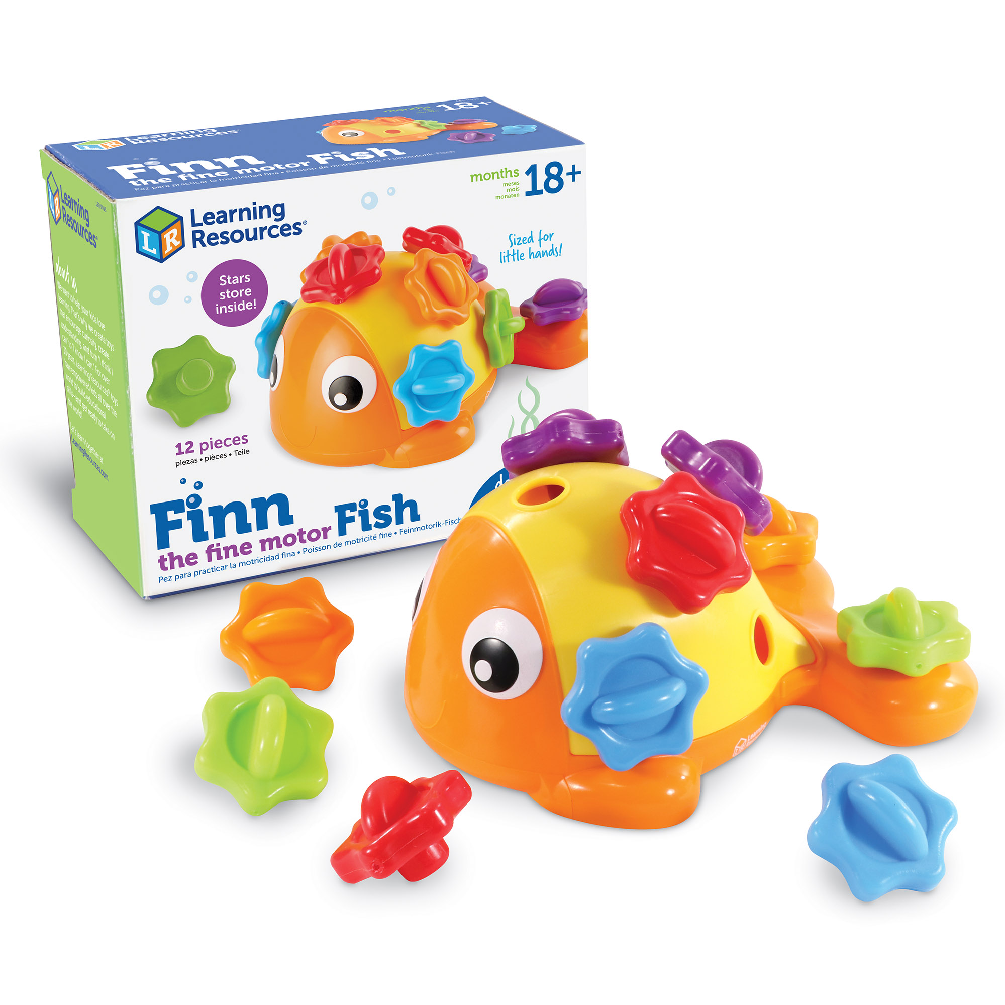 Learning Resources Finn The Fine Motor Fish, Sensory Toy, Infants Ages 18+ Months , 12 Pieces